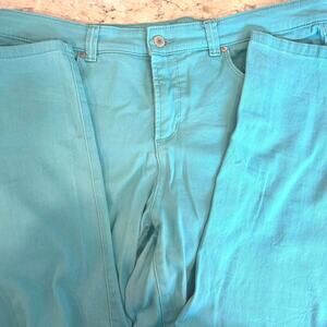 Charter Club Pants- size 16-turquoise‎ stretch, skinny ankle, summer spring